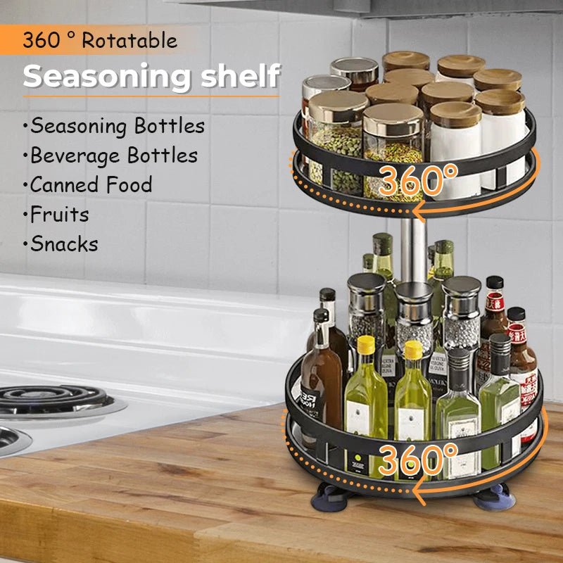 Bocal à épices en acier au carbone antidérapant, rotation à 360 °, boîtes T1, accessoires de cuisine, assiette de rangement pour assaisonnements et épices - House Tools Store