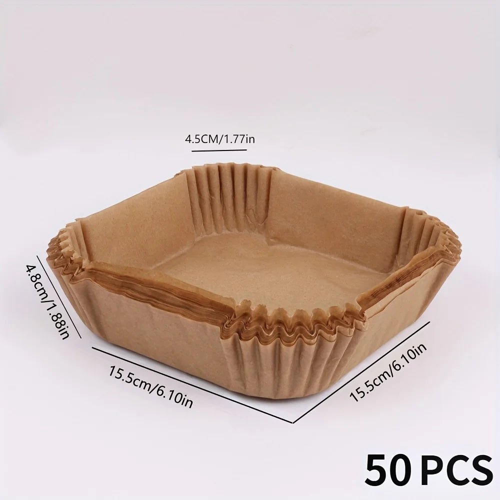 Friteuse à air doublée de papier antiadhésif, four à micro - ondes, facile à nettoyer et à séparer, cuisson plus saine, 50 paquets - House Tools Store