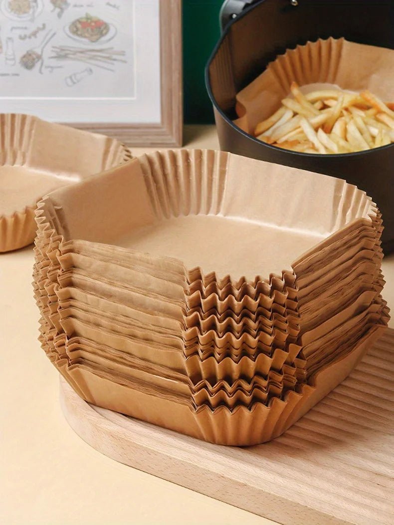 Friteuse à air doublée de papier antiadhésif, four à micro - ondes, facile à nettoyer et à séparer, cuisson plus saine, 50 paquets - House Tools Store
