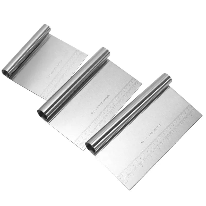 Spatule à pâte en acier inoxydable avec échelle de mesure, grattoir à gâteau polyvalent, couteau en plastique, ustensiles de cuisine - House Tools Store