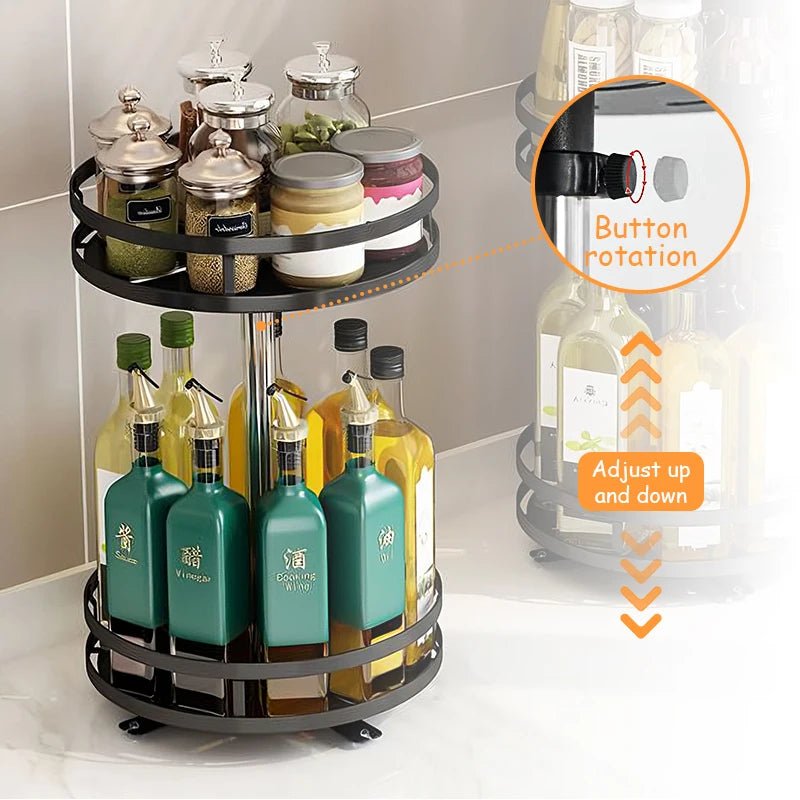 Bocal à épices en acier au carbone antidérapant, rotation à 360 °, boîtes T1, accessoires de cuisine, assiette de rangement pour assaisonnements et épices - House Tools Store