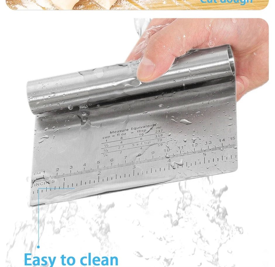Spatule à pâte en acier inoxydable avec échelle de mesure, grattoir à gâteau polyvalent, couteau en plastique, ustensiles de cuisine - House Tools Store