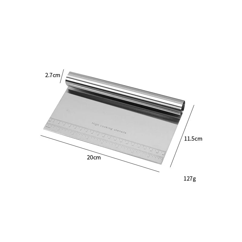 Spatule à pâte en acier inoxydable avec échelle de mesure, grattoir à gâteau polyvalent, couteau en plastique, ustensiles de cuisine - House Tools Store