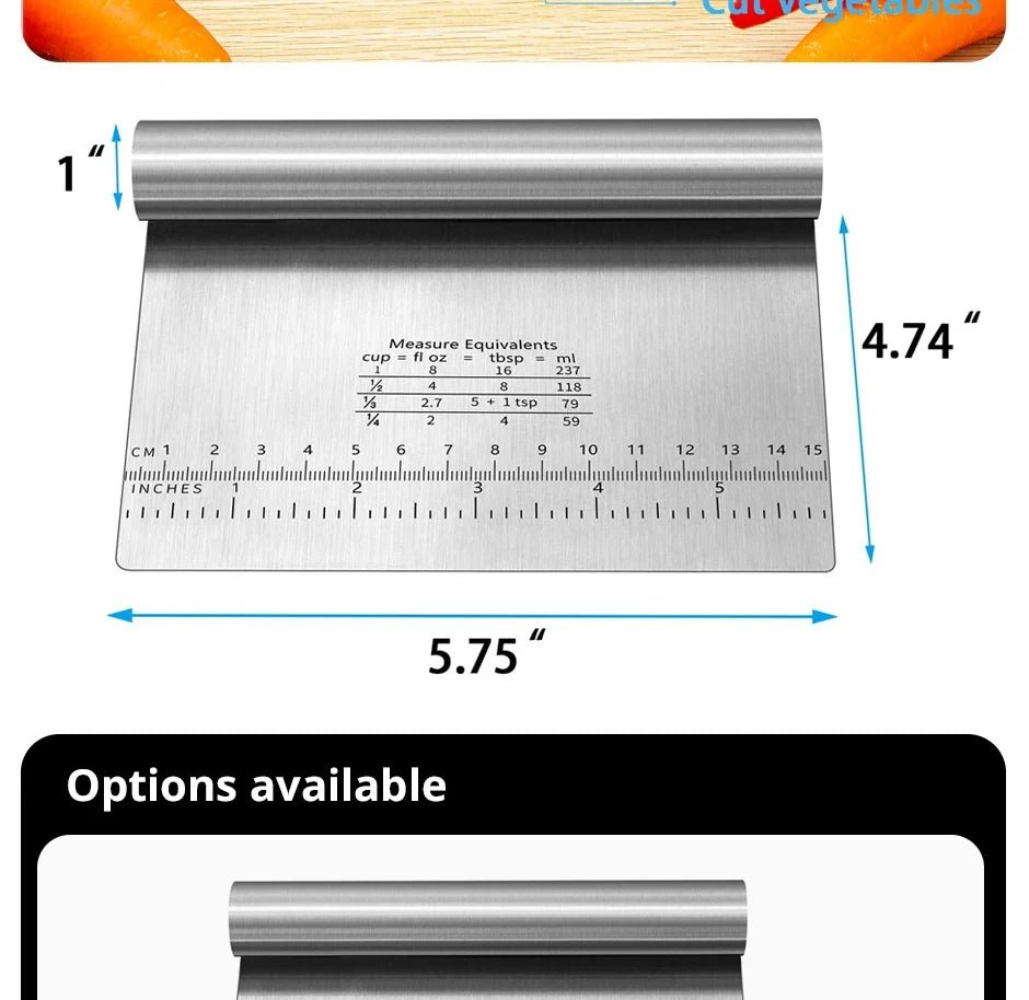 Spatule à pâte en acier inoxydable avec échelle de mesure, grattoir à gâteau polyvalent, couteau en plastique, ustensiles de cuisine - House Tools Store