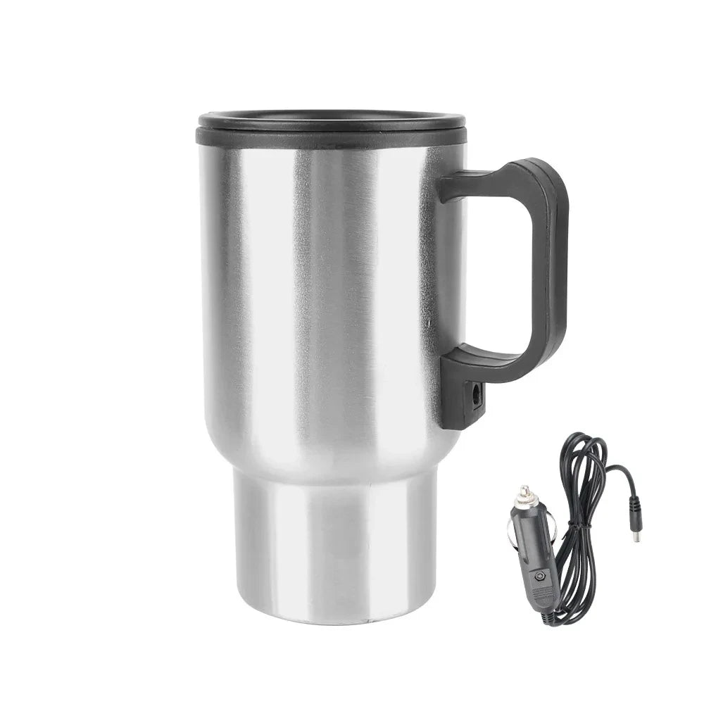 Bouilloire de voiture chauffante électrique, tasse thermique, acier inoxydable, tasse chauffante pour véhicule, eau, café, lait, camping, voyage, 12V, 450ml - House Tools Store