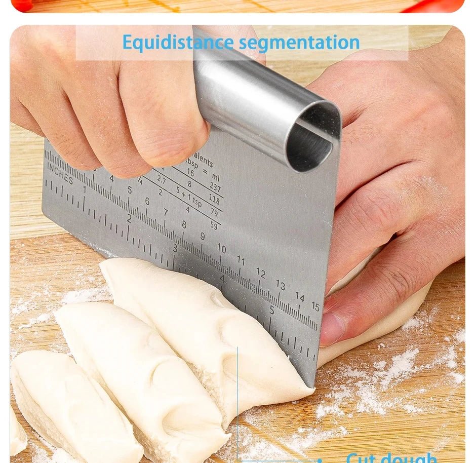 Spatule à pâte en acier inoxydable avec échelle de mesure, grattoir à gâteau polyvalent, couteau en plastique, ustensiles de cuisine - House Tools Store