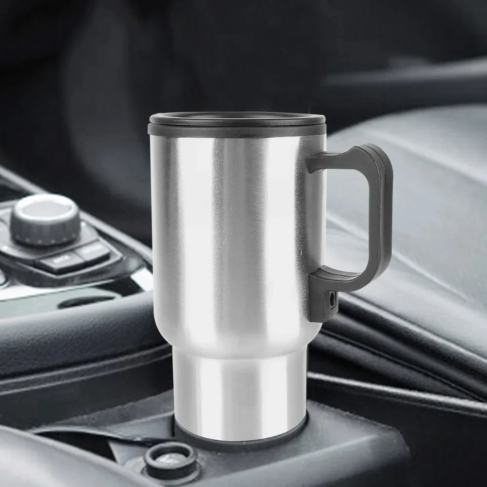 Bouilloire de voiture chauffante électrique, tasse thermique, acier inoxydable, tasse chauffante pour véhicule, eau, café, lait, camping, voyage, 12V, 450ml - House Tools Store