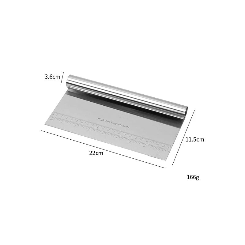 Spatule à pâte en acier inoxydable avec échelle de mesure, grattoir à gâteau polyvalent, couteau en plastique, ustensiles de cuisine - House Tools Store
