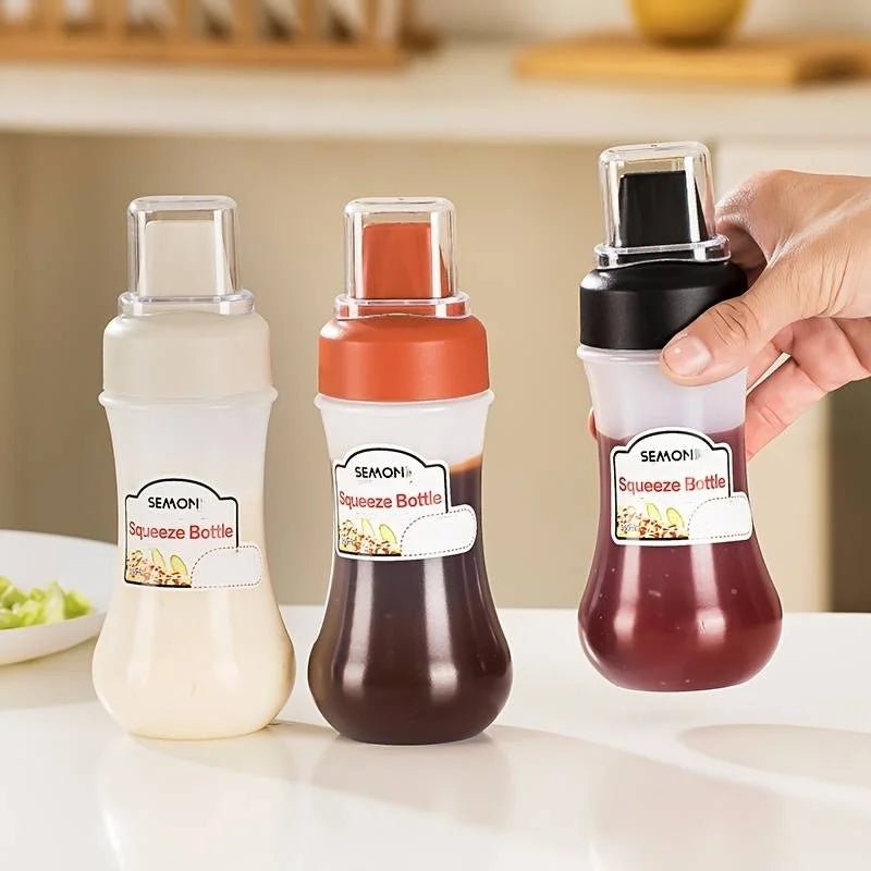 Bouteille à presser anti - fuite pour condiments, contenant pour salade, ketchup, confiture de miel, accessoire de cuisine, 1/2/3 pièces - House Tools Store