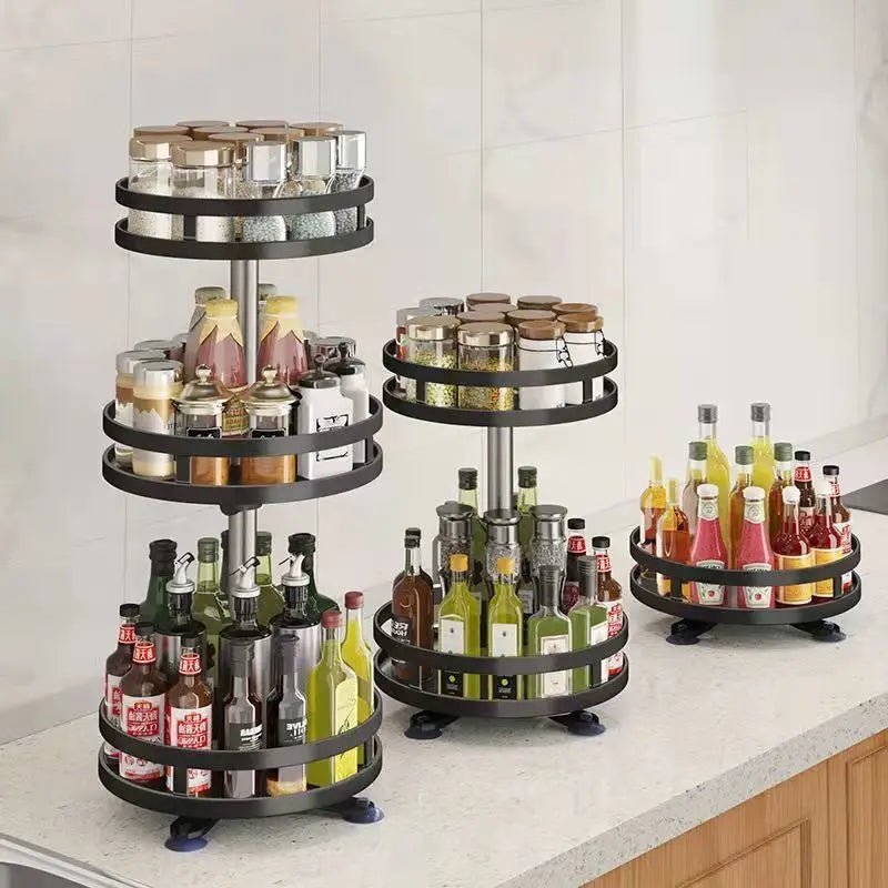 Bocal à épices en acier au carbone antidérapant, rotation à 360 °, boîtes T1, accessoires de cuisine, assiette de rangement pour assaisonnements et épices - House Tools Store