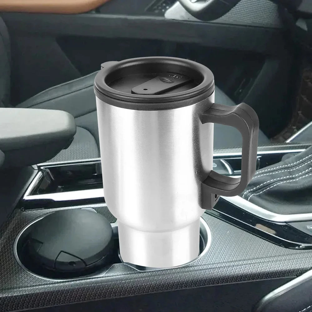 Bouilloire de voiture chauffante électrique, tasse thermique, acier inoxydable, tasse chauffante pour véhicule, eau, café, lait, camping, voyage, 12V, 450ml - House Tools Store