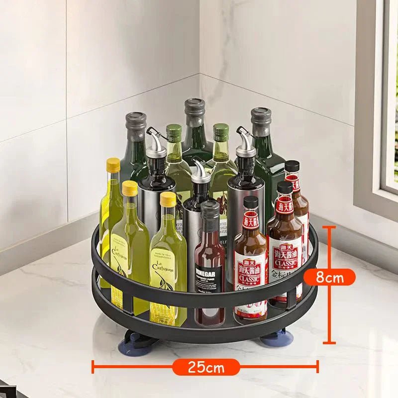 Bocal à épices en acier au carbone antidérapant, rotation à 360 °, boîtes T1, accessoires de cuisine, assiette de rangement pour assaisonnements et épices - House Tools Store