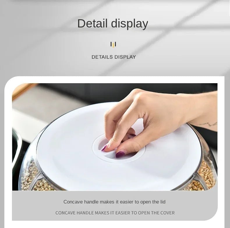 Distributeur Rotatif de Riz Scellé et Résistant à l'Humidité, Boîte de Rangement pour Céréales Sèches, Récipient de Cuisine, Mars E27, 360 - House Tools Store