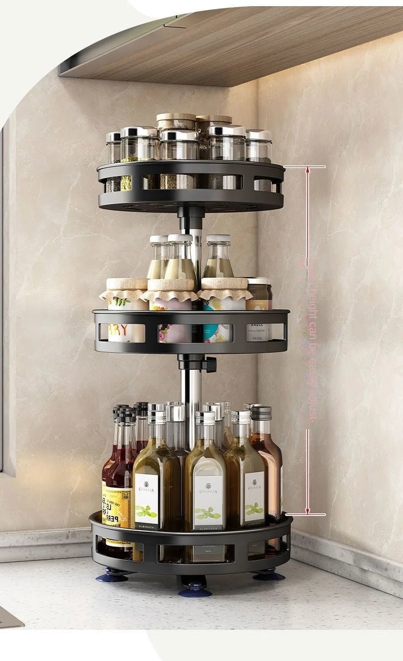 Bocal à épices en acier au carbone antidérapant, rotation à 360 °, boîtes T1, accessoires de cuisine, assiette de rangement pour assaisonnements et épices - House Tools Store