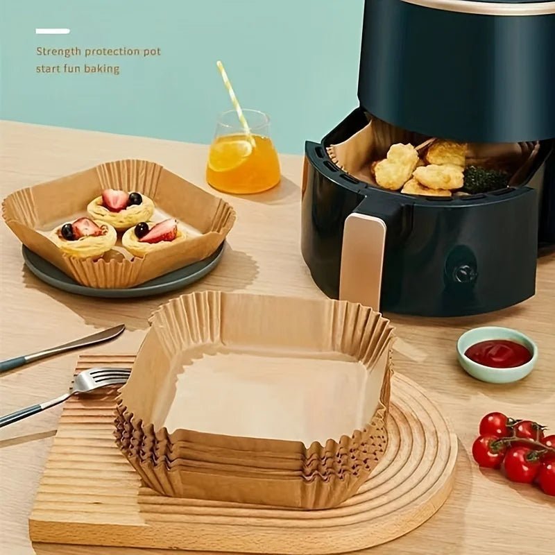 Friteuse à air doublée de papier antiadhésif, four à micro - ondes, facile à nettoyer et à séparer, cuisson plus saine, 50 paquets - House Tools Store
