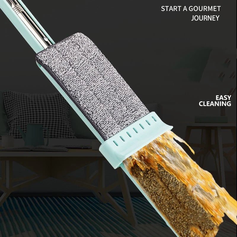 Vadrouille plate en microcarence mains libres, livres à presser, tampons de vadrouille lavables, vadrouille paresseuse, outils de nettoyage ménager, le plus récent, 2023 - House Tools Store