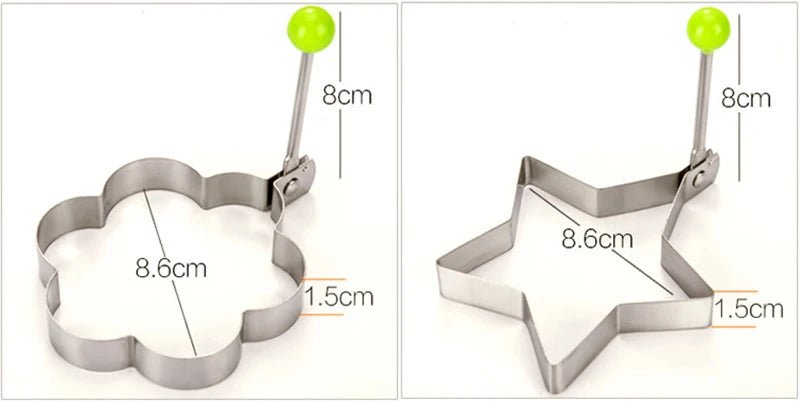 Moule à Omelette en acier inoxydable, ustensile de cuisine, forme de crêpes, œufs frits, 5 modèles - House Tools Store