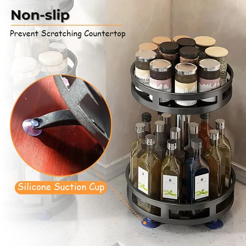 Bocal à épices en acier au carbone antidérapant, rotation à 360 °, boîtes T1, accessoires de cuisine, assiette de rangement pour assaisonnements et épices - House Tools Store
