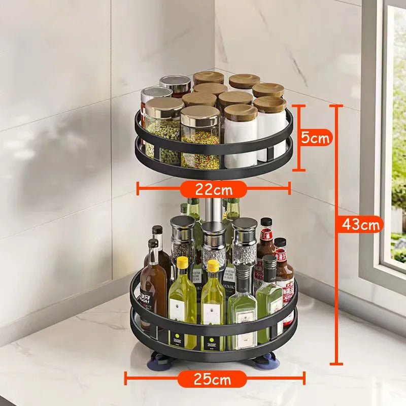 Bocal à épices en acier au carbone antidérapant, rotation à 360 °, boîtes T1, accessoires de cuisine, assiette de rangement pour assaisonnements et épices - House Tools Store