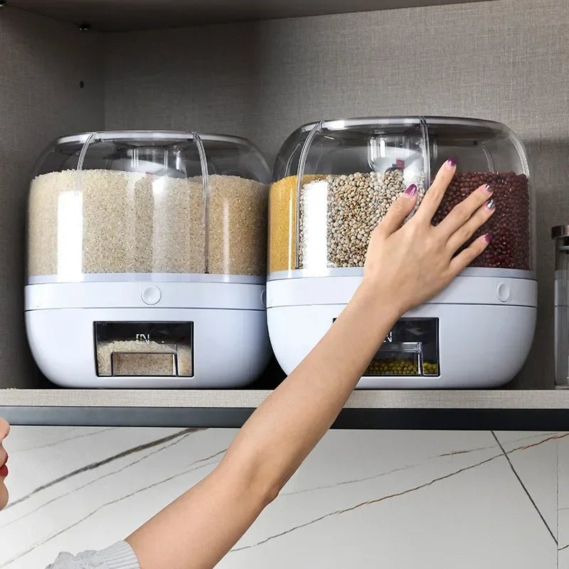 Distributeur Rotatif de Riz Scellé et Résistant à l'Humidité, Boîte de Rangement pour Céréales Sèches, Récipient de Cuisine, Mars E27, 360 - House Tools Store