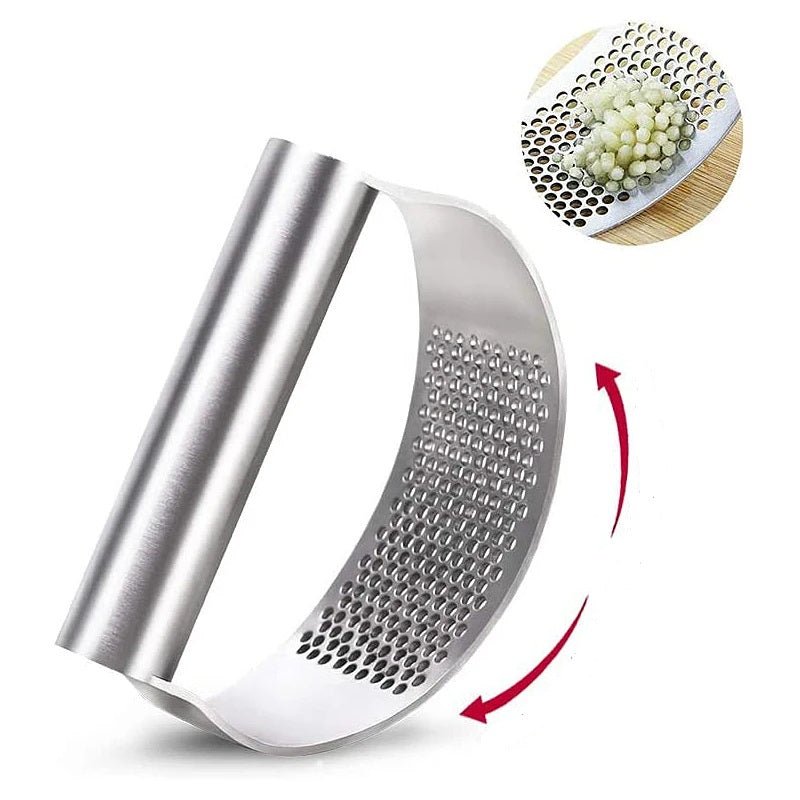 Presse à ail en acier inoxydable de la marque Stainless Steel, solide, efficace et sécurisée. Outil Manuel facile à utiliser, à nettoyer et à ranger. - House Tools Store