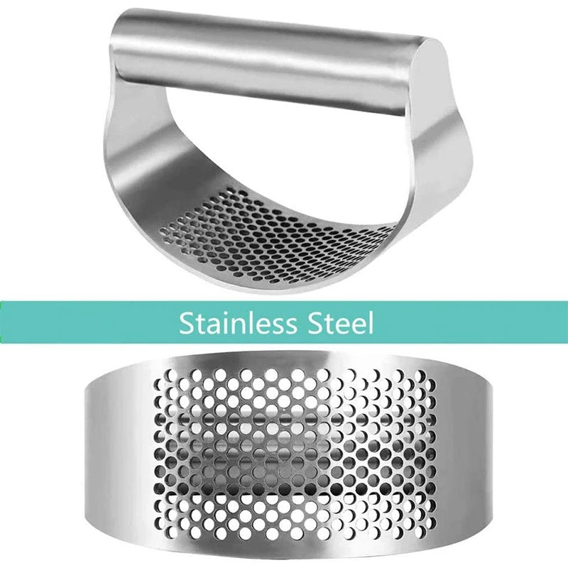 Presse à ail en acier inoxydable de la marque Stainless Steel, solide, efficace et sécurisée. Outil Manuel facile à utiliser, à nettoyer et à ranger. - House Tools Store
