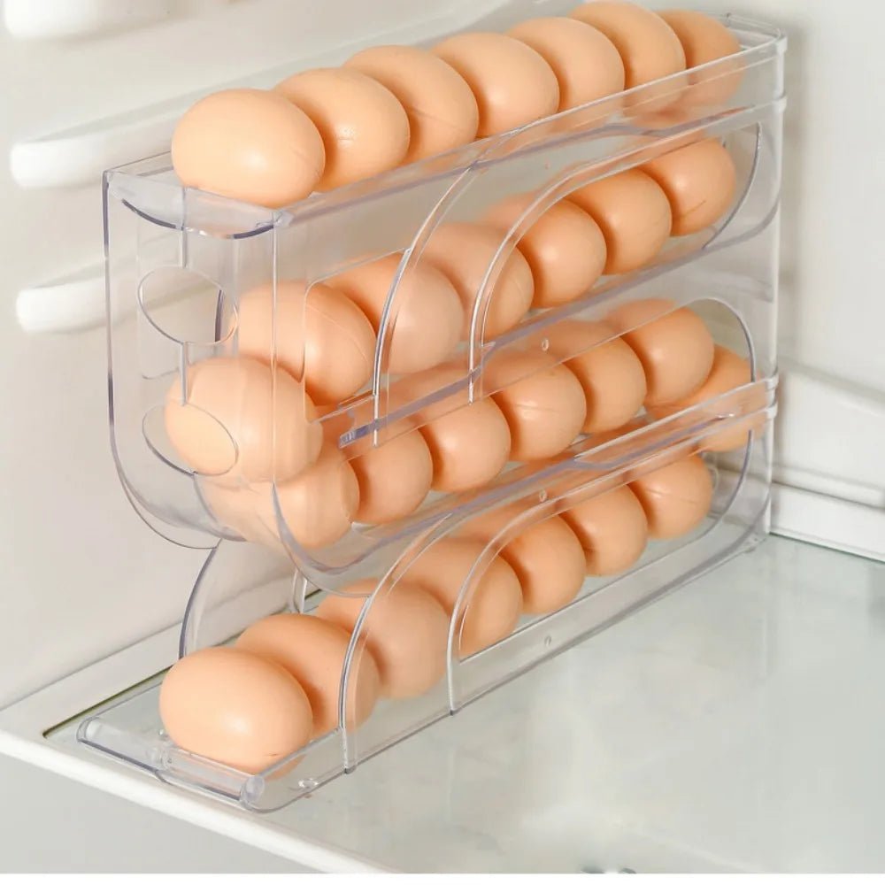 Rouleau à œufs automatique de grande capacité, distributeur d'oeufs, 3 couches, 4 couches, organisateur René dédié à la cuisine domestique, gain de place T1 - House Tools Store