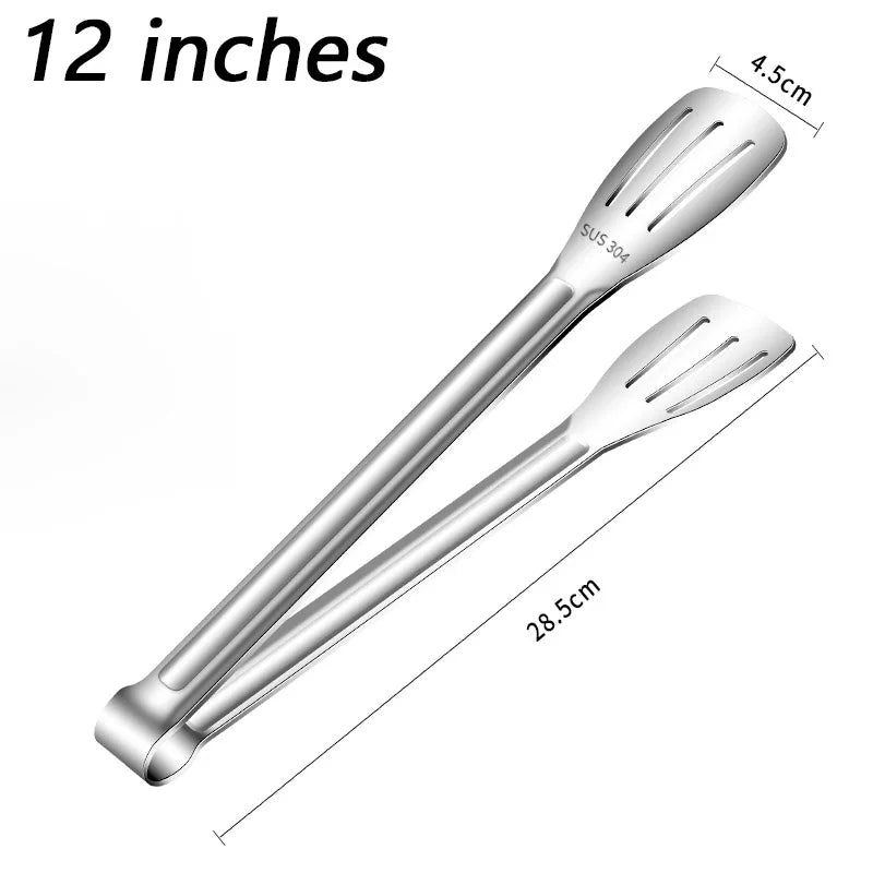 Pinces de cuisine coordonnantes en acier inoxydable 304, 7, 9, 12 pouces, accessoires de cuisine, gril, barbecue, salade - House Tools Store