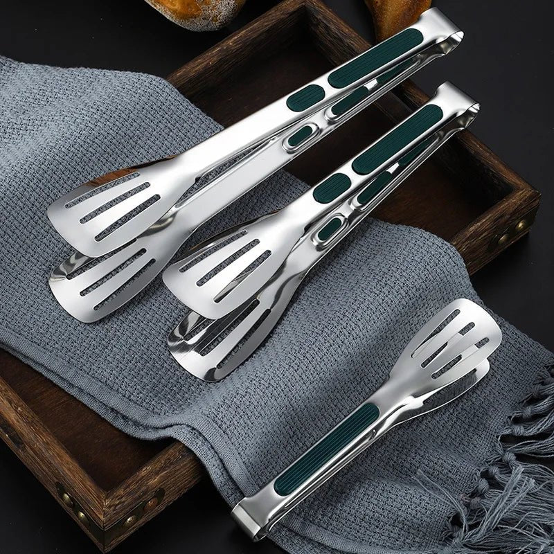 Pinces de cuisine coordonnantes en acier inoxydable 304, 7, 9, 12 pouces, accessoires de cuisine, gril, barbecue, salade - House Tools Store