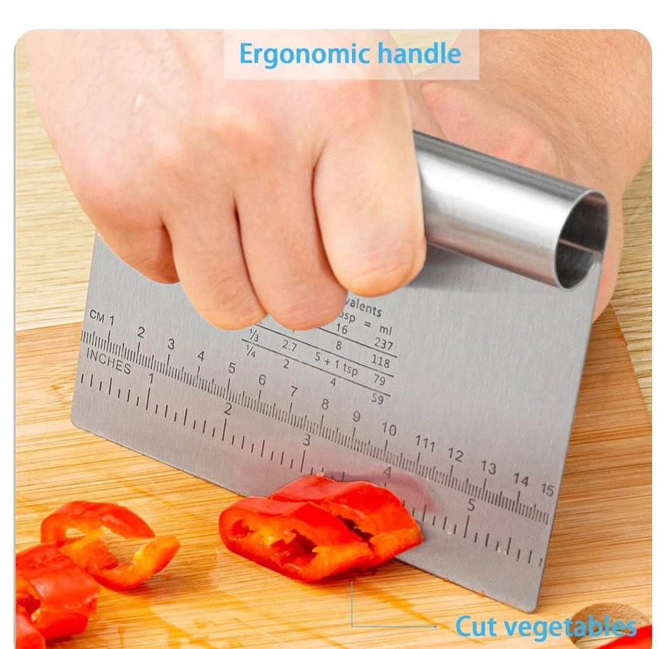 Spatule à pâte en acier inoxydable avec échelle de mesure, grattoir à gâteau polyvalent, couteau en plastique, ustensiles de cuisine - House Tools Store