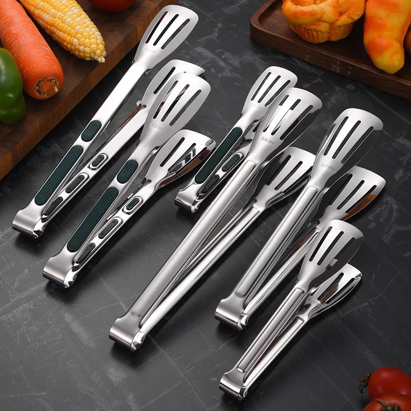 Pinces de cuisine coordonnantes en acier inoxydable 304, 7, 9, 12 pouces, accessoires de cuisine, gril, barbecue, salade - House Tools Store