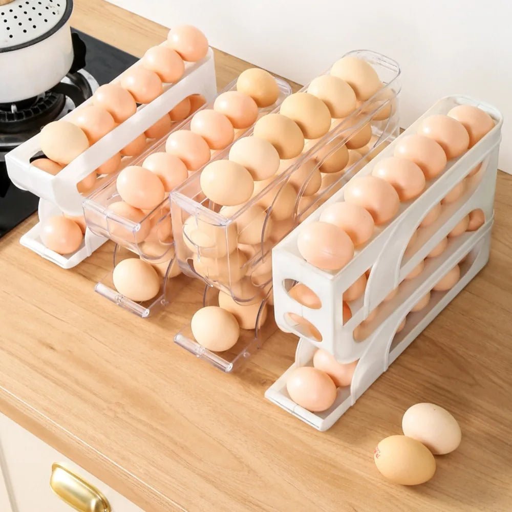 Rouleau à œufs automatique de grande capacité, distributeur d'oeufs, 3 couches, 4 couches, organisateur René dédié à la cuisine domestique, gain de place T1 - House Tools Store
