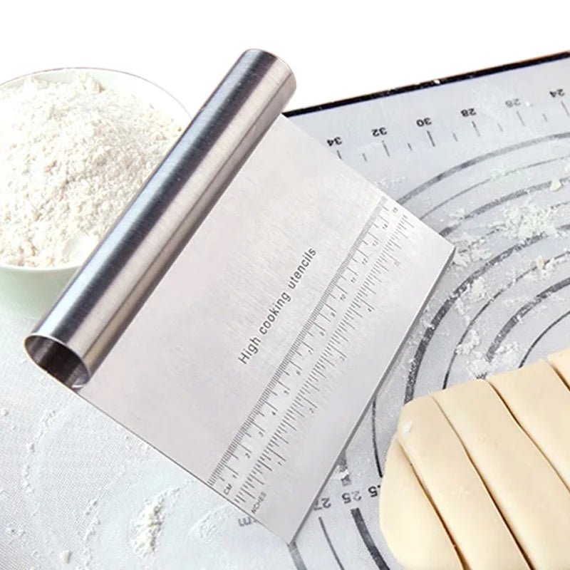 Spatule à pâte en acier inoxydable avec échelle de mesure, grattoir à gâteau polyvalent, couteau en plastique, ustensiles de cuisine - House Tools Store