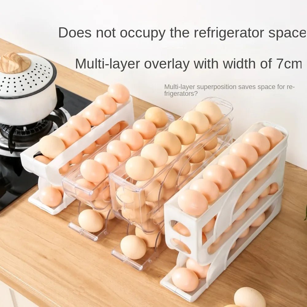 Rouleau à œufs automatique de grande capacité, distributeur d'oeufs, 3 couches, 4 couches, organisateur René dédié à la cuisine domestique, gain de place T1 - House Tools Store