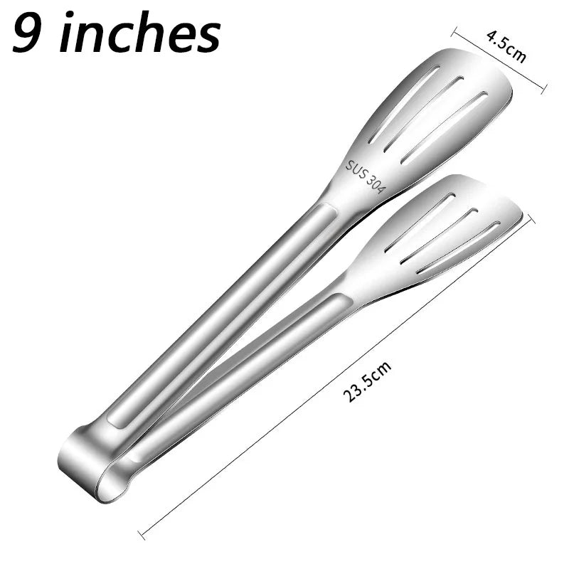 Pinces de cuisine coordonnantes en acier inoxydable 304, 7, 9, 12 pouces, accessoires de cuisine, gril, barbecue, salade - House Tools Store