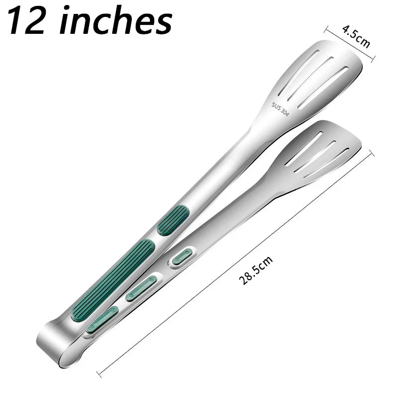 Pinces de cuisine coordonnantes en acier inoxydable 304, 7, 9, 12 pouces, accessoires de cuisine, gril, barbecue, salade - House Tools Store