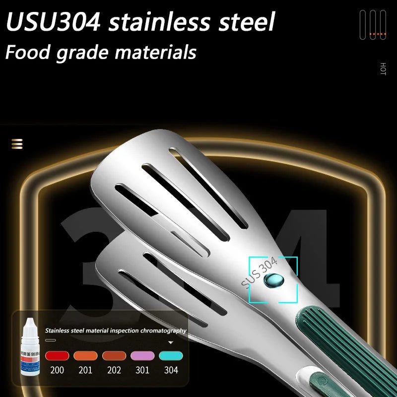 Pinces de cuisine coordonnantes en acier inoxydable 304, 7, 9, 12 pouces, accessoires de cuisine, gril, barbecue, salade - House Tools Store