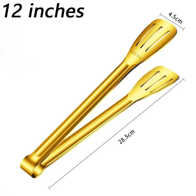 Pinces de cuisine coordonnantes en acier inoxydable 304, 7, 9, 12 pouces, accessoires de cuisine, gril, barbecue, salade - House Tools Store